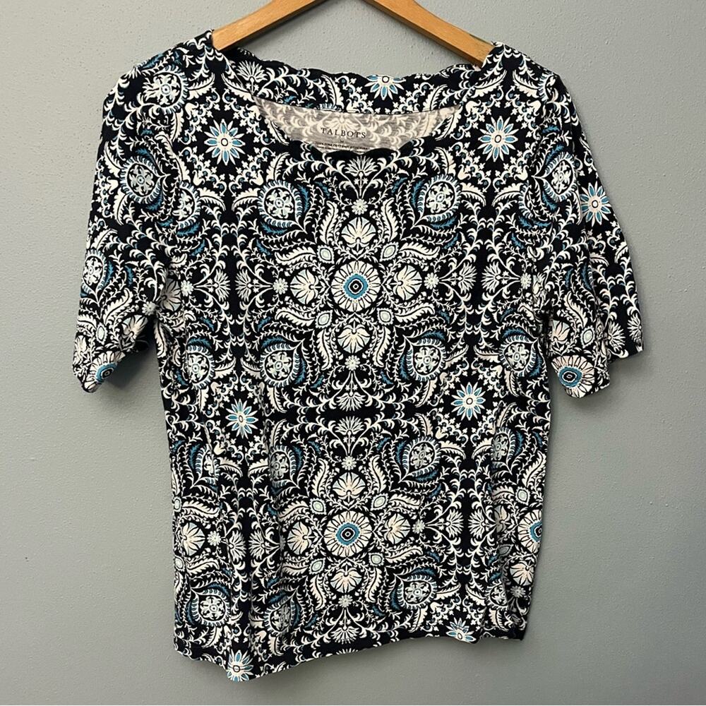 Talbots Scalloped Neck T-Shirt